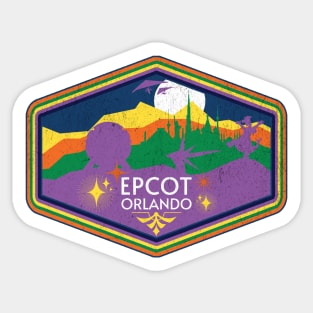 Epcot Orlando Grunge Vintage Retro Theme Park Design Sticker